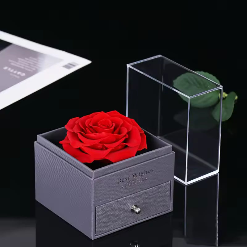 Mom Heart Pendant Necklace with Rose Gift Box